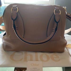 Medium Chloe Daria bag in Taupe